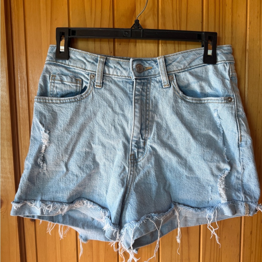 Wild Fable Women's Denim Super High Rise Curvy Rolled Cuff Shorts Size 4/R